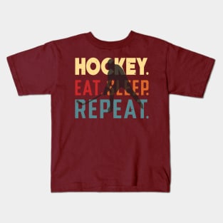 Eat Sleep Ice Hockey Repeat Kids T-Shirt